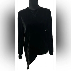 Black velour asymmetrical top